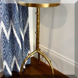 F16. Century Furniture small brass and marble side table. 26”h x 12” 